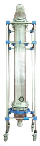 Glass falling-film plug-flow reactor