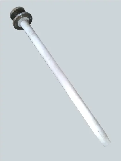 PTFE-lined dip pipe for a glass-lined reactor